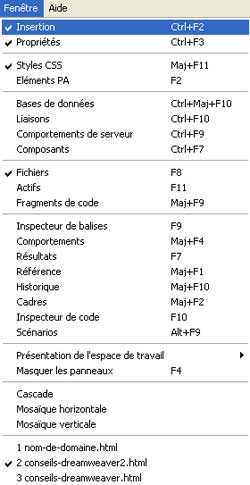 Configurer l'espace de travail