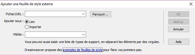 Lier une feuille de style css