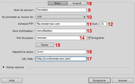 Configuration accés ftp