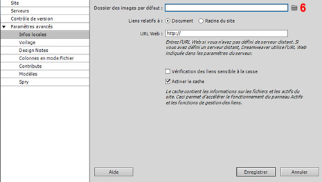 Configuration répertoire image