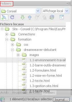 Dreamweaver - Organisation espace de travail