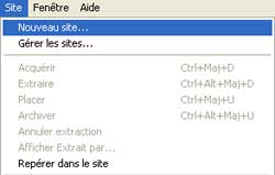 Gestion site Dreamweaver